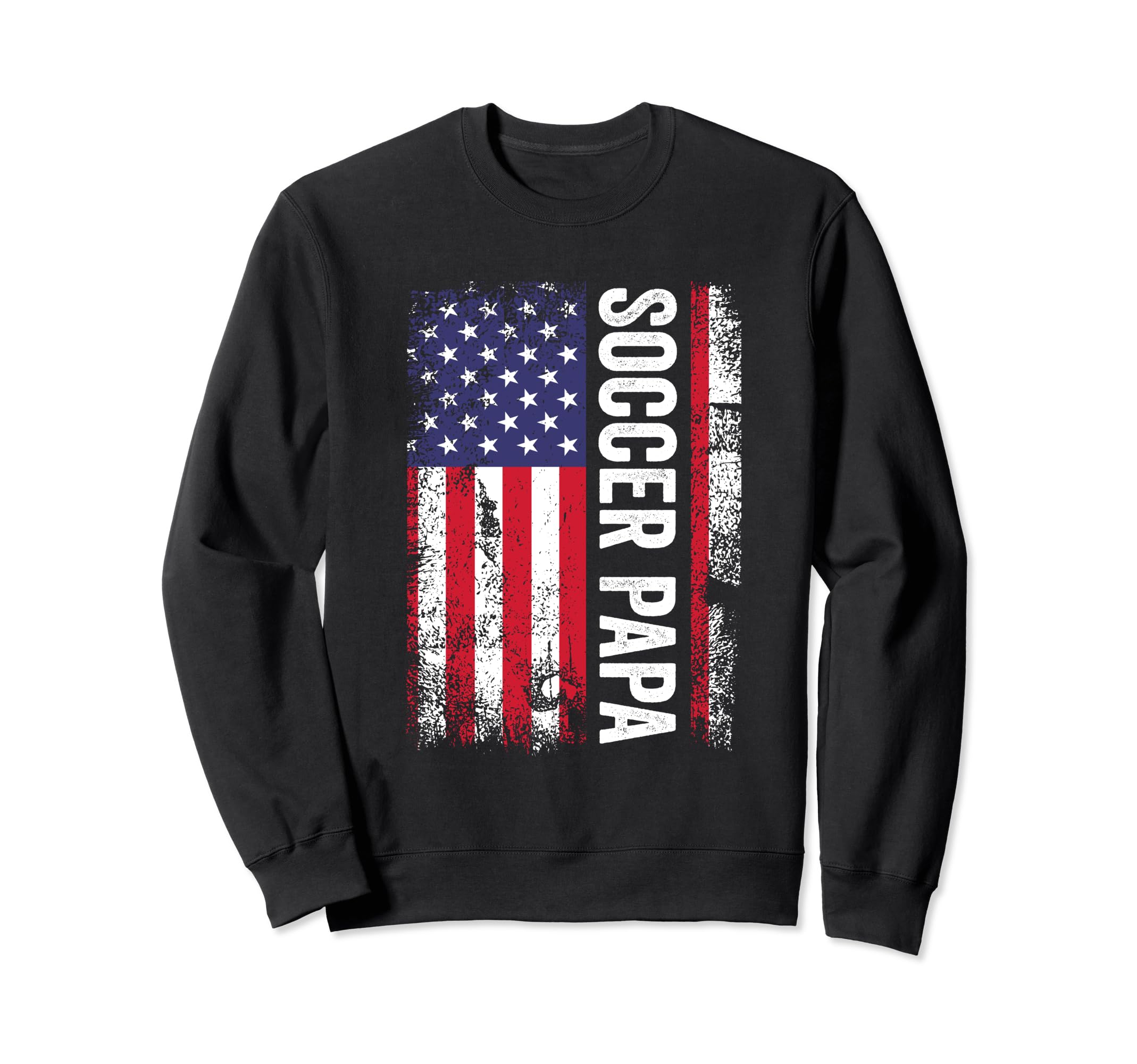 Soccer Papa American Flag Usa Sweatshirt - Casual Everyday Wear for Adults - T-Shirt, Sweatshirt, Hoodie