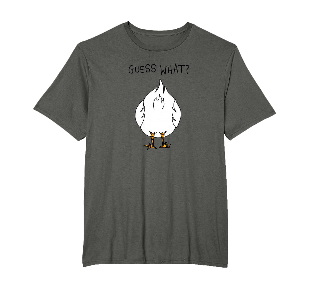 Funny Corny Dad Joke Guess What Chicken T-Shirt - Minimalist Print Unisex - T-Shirt, Sweatshirt, Hoodie
