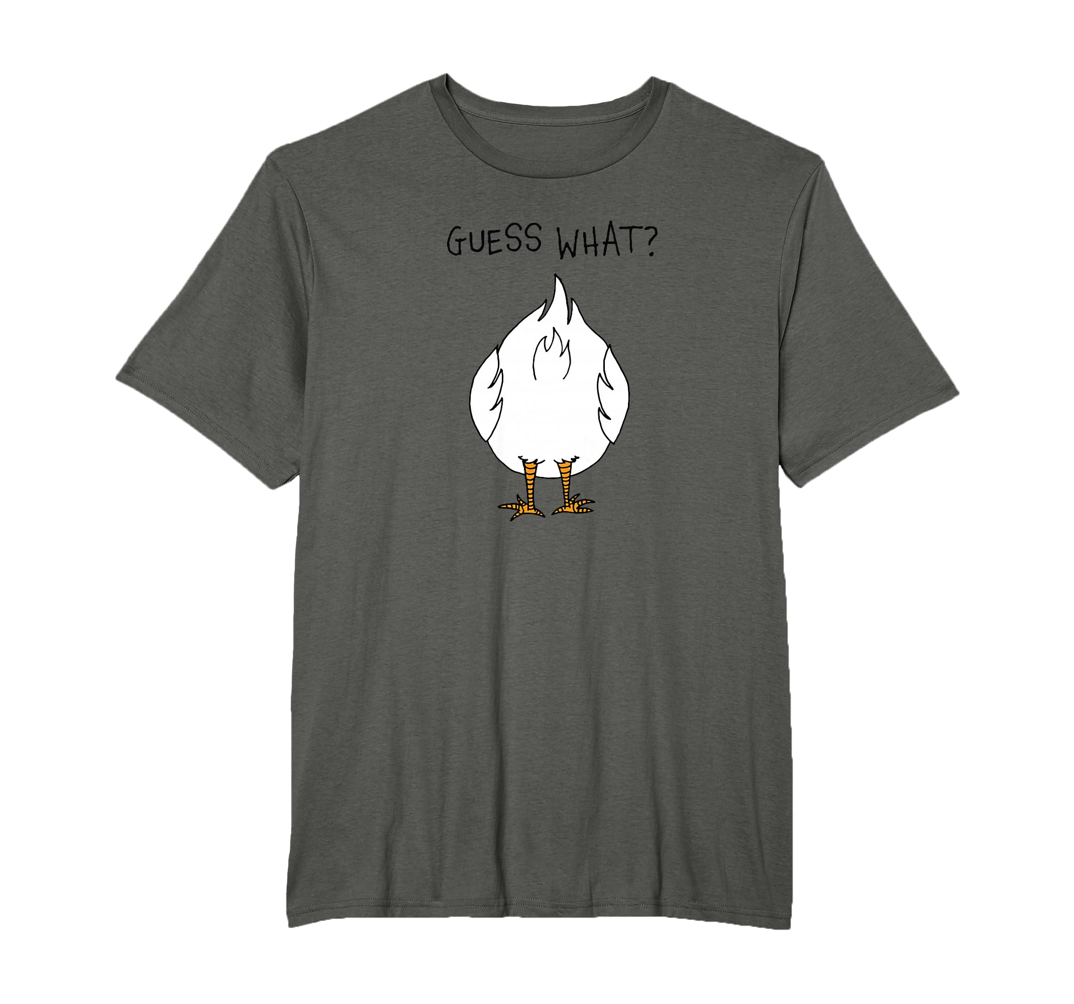 Funny Corny Dad Joke Guess What Chicken T-Shirt - Minimalist Print Unisex - T-Shirt, Sweatshirt, Hoodie