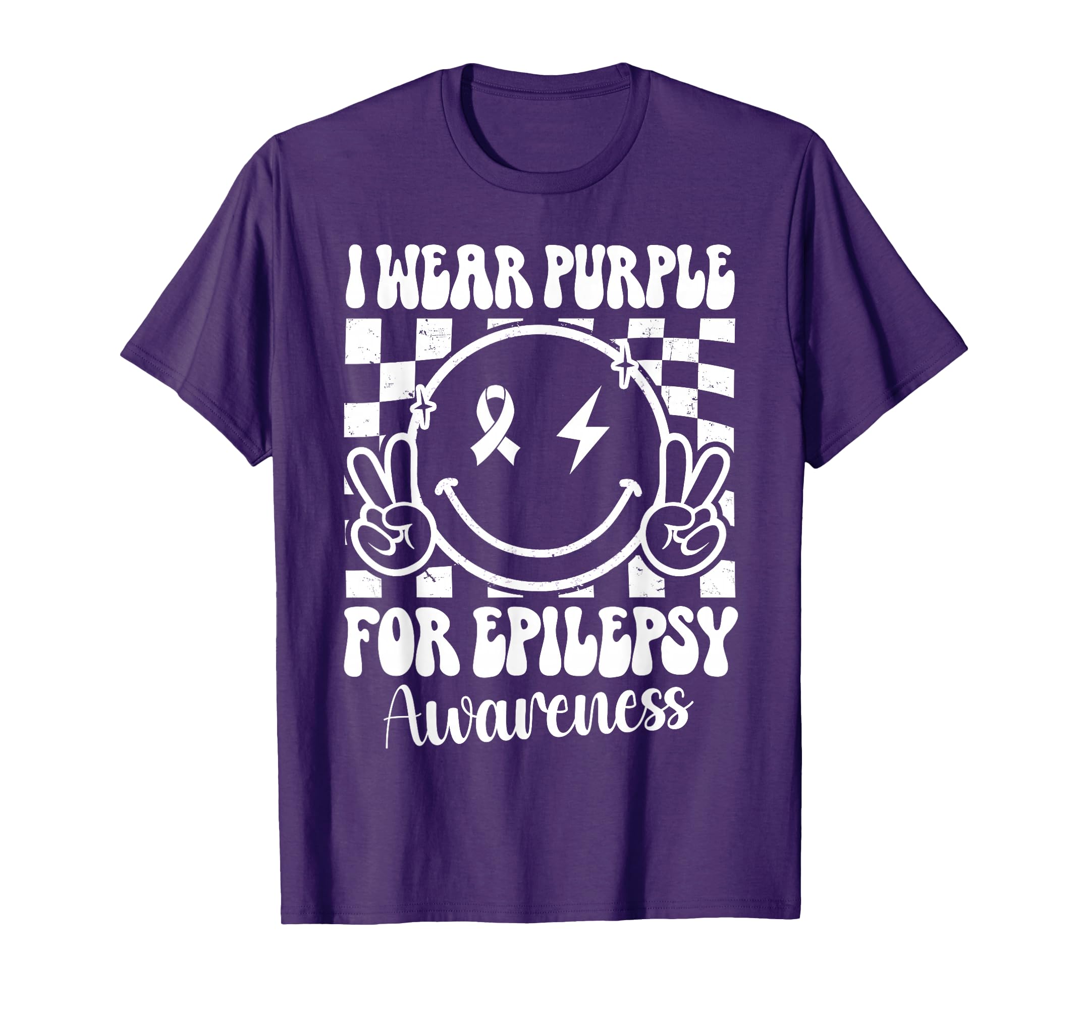 I Wear Purple Epilepsy Awareness Smile T-Shirt - Trendy Graphic Men Women - T-Shirt, Sweatshirt, Hoodie