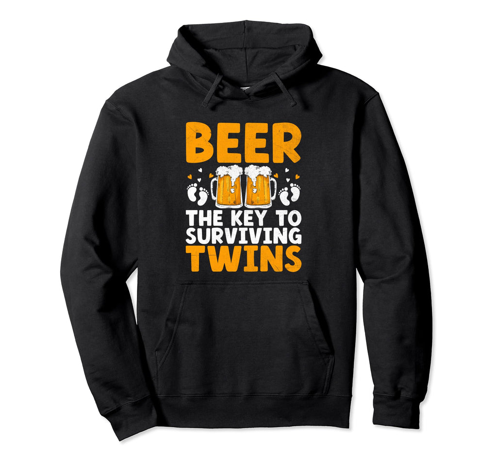 Funny Dad Twins Beer Drinking Twin Hoodie - Graphic Print for Adults - T-Shirt, Sweatshirt, Hoodie