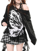 Women Goth Harajuku Anime Graphic Y2K Tops Off - Adult & Kids T-Shirts, Sweatshirts & Hoodies apparel design preview 1