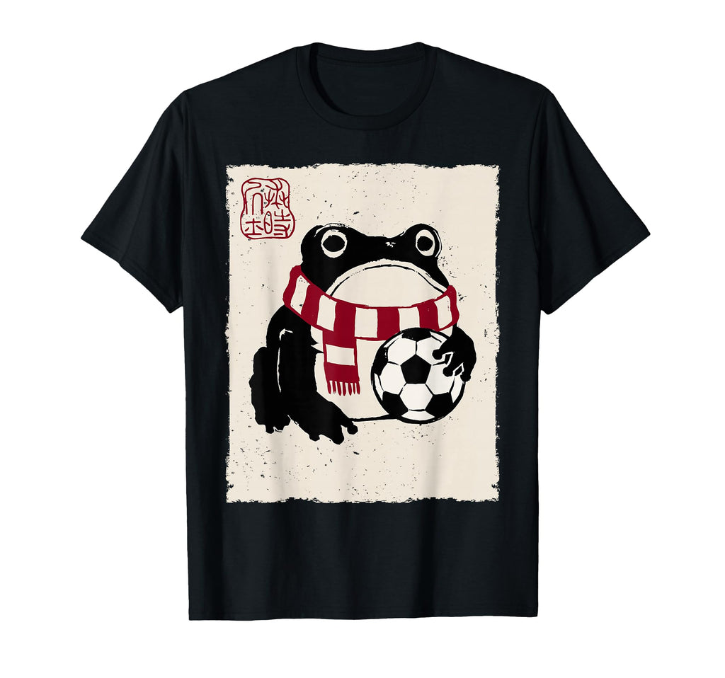Grumpy Frog Funny Soccer Player Anime T-Shirt - Aesthetic Graphic Unisex - T-Shirt, Sweatshirt, Hoodie