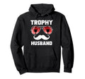 Trophy Husband Sunglasses Mustache Hoodie - Minimalist Print for Adults - T-Shirt, Sweatshirt, Hoodie