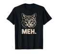 Funny Meh Cat Face Expression Sarcastic T-Shirt - Trendy Graphic Unisex - T-Shirt, Sweatshirt, Hoodie