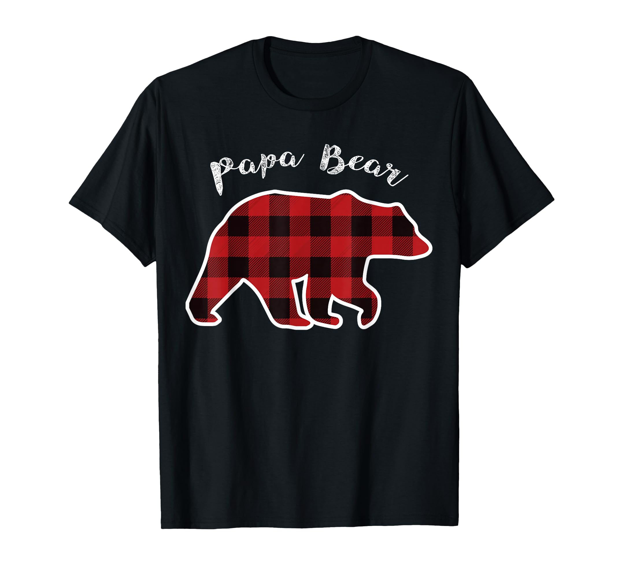 Papa Bear Red Plaid Pajama Family T-Shirt - Fun Novelty Design for Adults - T-Shirt, Sweatshirt, Hoodie