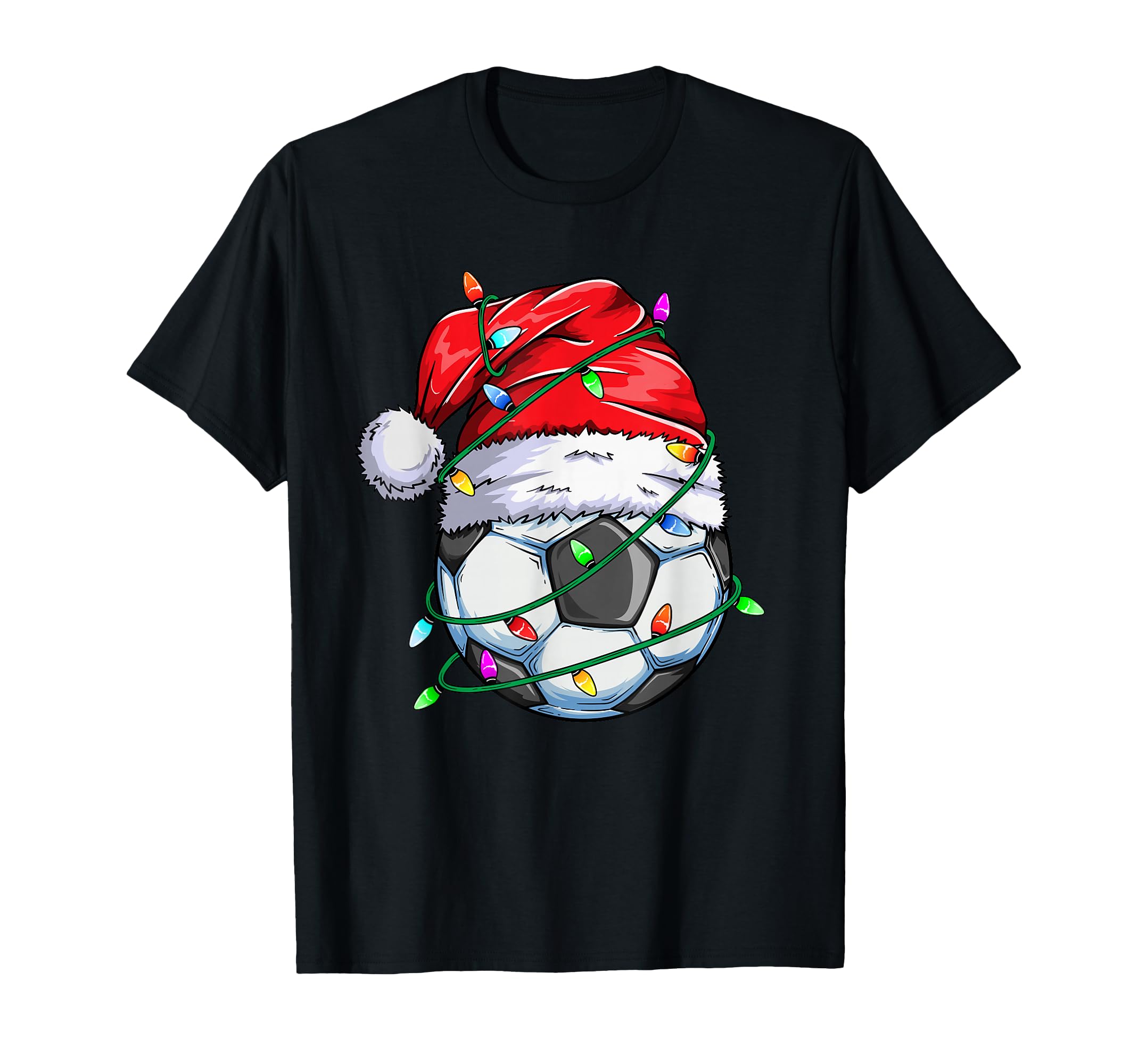 Santa Soccer Ball Sports Soccer Player T-Shirt - Graphic Print Unisex - T-Shirt, Sweatshirt, Hoodie