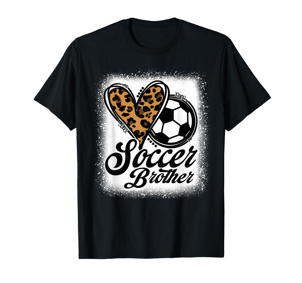 Soccer Brother Leopard Heart T-Shirt - Graphic Print Men Women - T-Shirt, Sweatshirt, Hoodie