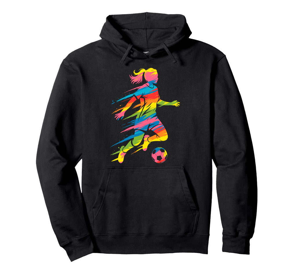 Colorful Funny Soccer Fan Dad Mom Hoodie - Casual Everyday Wear for Adults - T-Shirt, Sweatshirt, Hoodie
