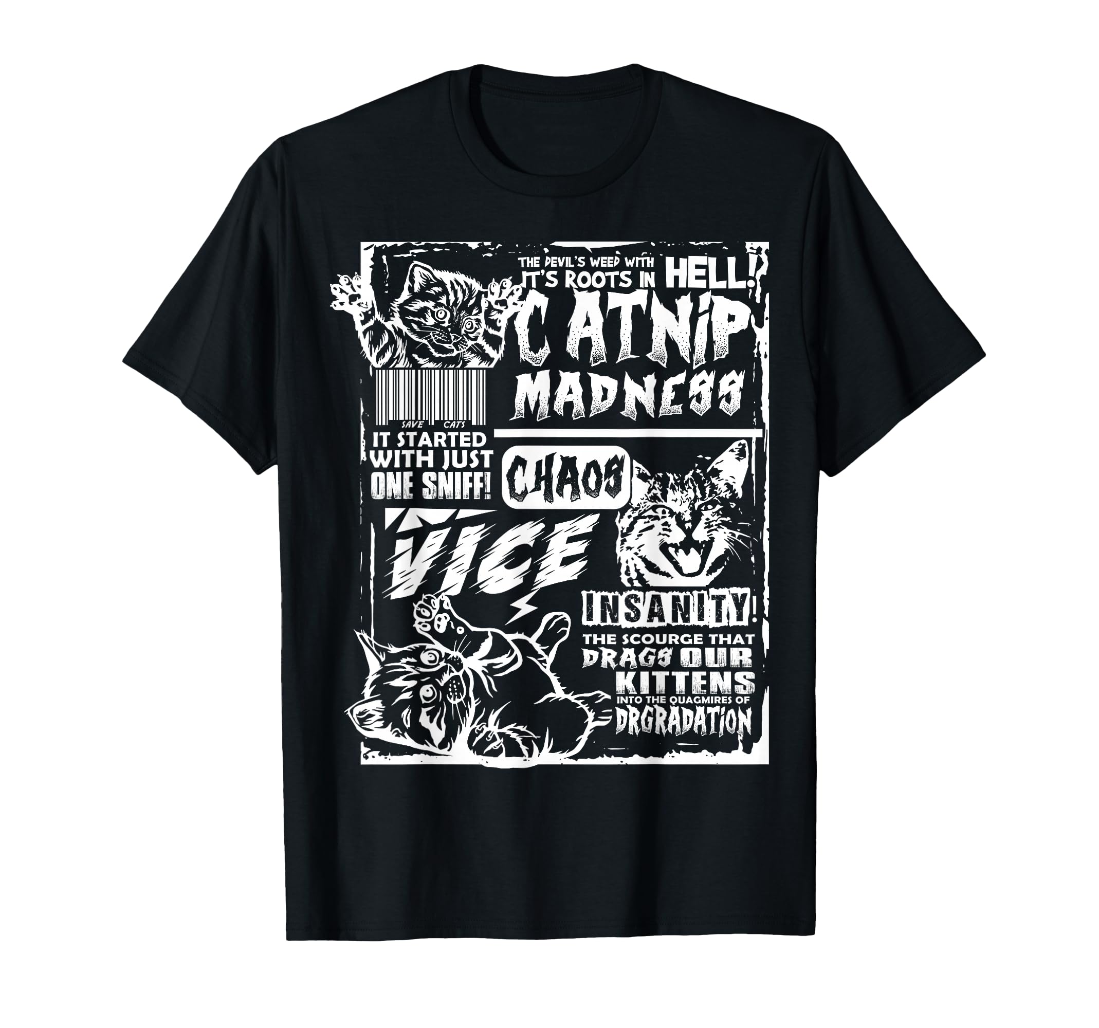 Catnip Madness Funny Cat Gifts Cat T-Shirt - Custom Art Print Men Women - T-Shirt, Sweatshirt, Hoodie