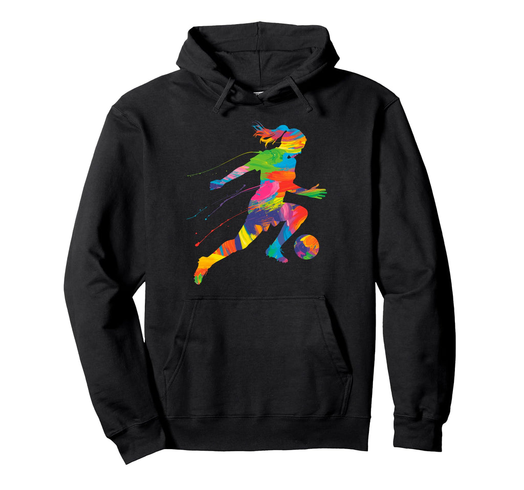 Colorful Funny Soccer Player Fan Hoodie - Fun Novelty Design for Adults - T-Shirt, Sweatshirt, Hoodie