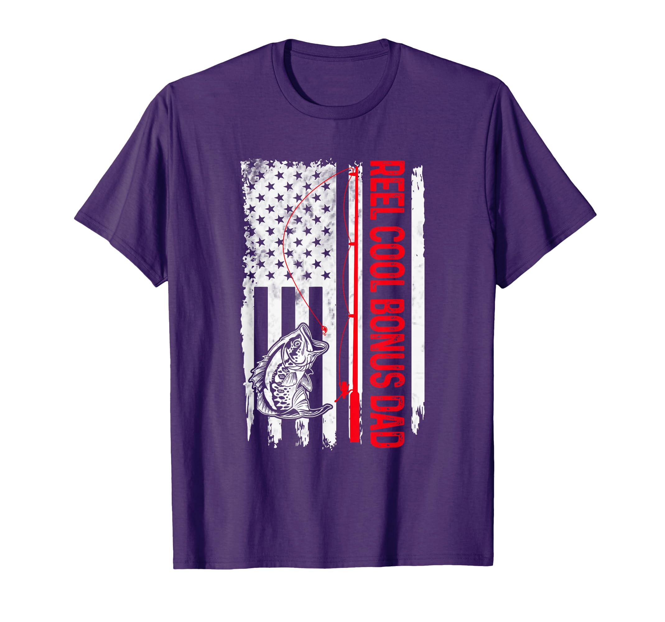 Mens Reel Bonus Dad Fishing American T-Shirt - Custom Art Print Unisex - T-Shirt, Sweatshirt, Hoodie