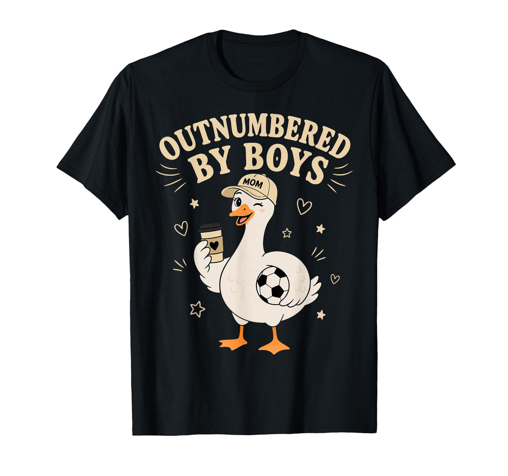 Funny Mom Goose Outnumbered Soccer T-Shirt - Unique Graphic Unisex - T-Shirt, Sweatshirt, Hoodie