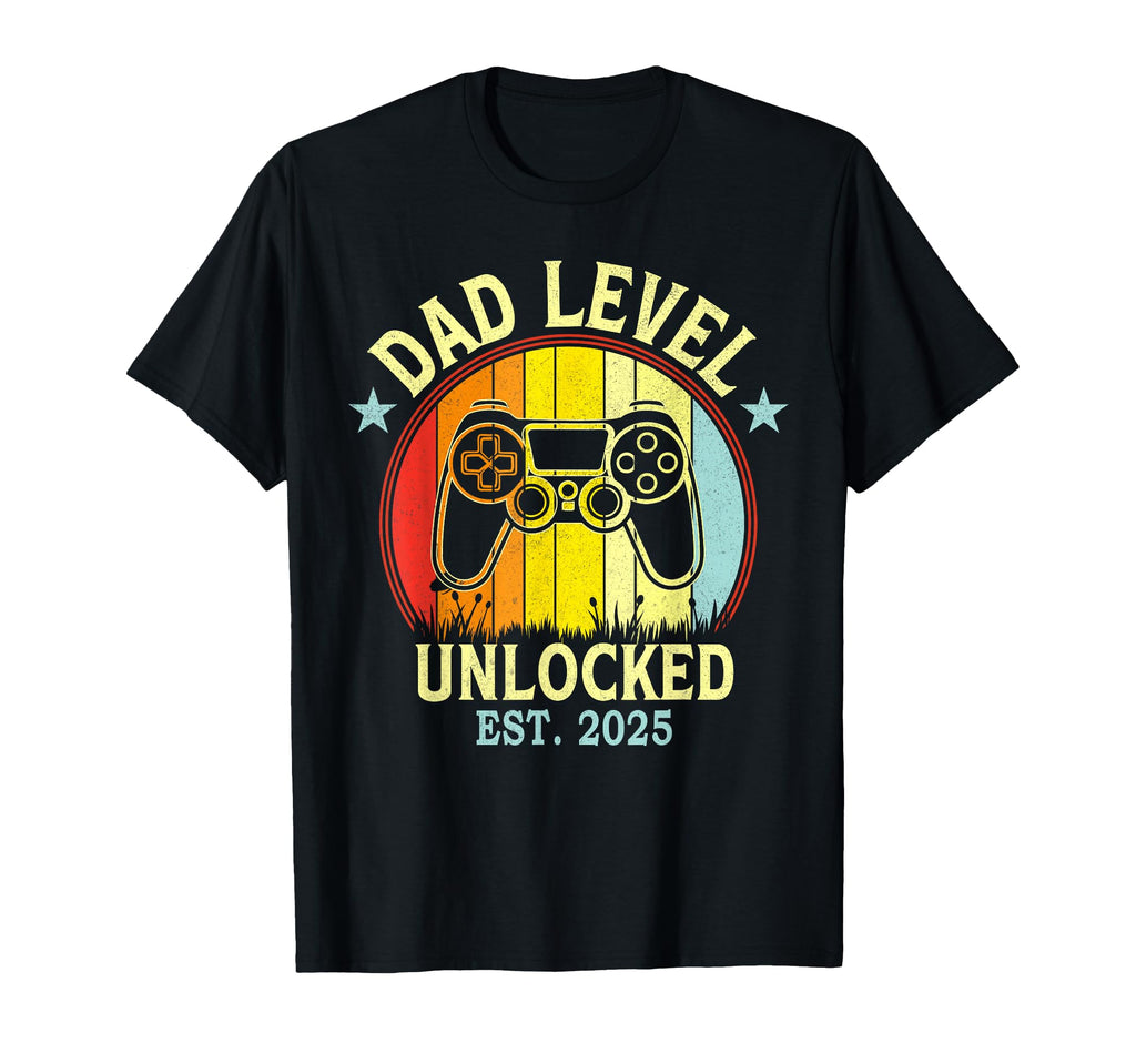 Dad Level Unlocked Est 2025 Fathers T-Shirt - Unique Graphic for Adults - T-Shirt, Sweatshirt, Hoodie