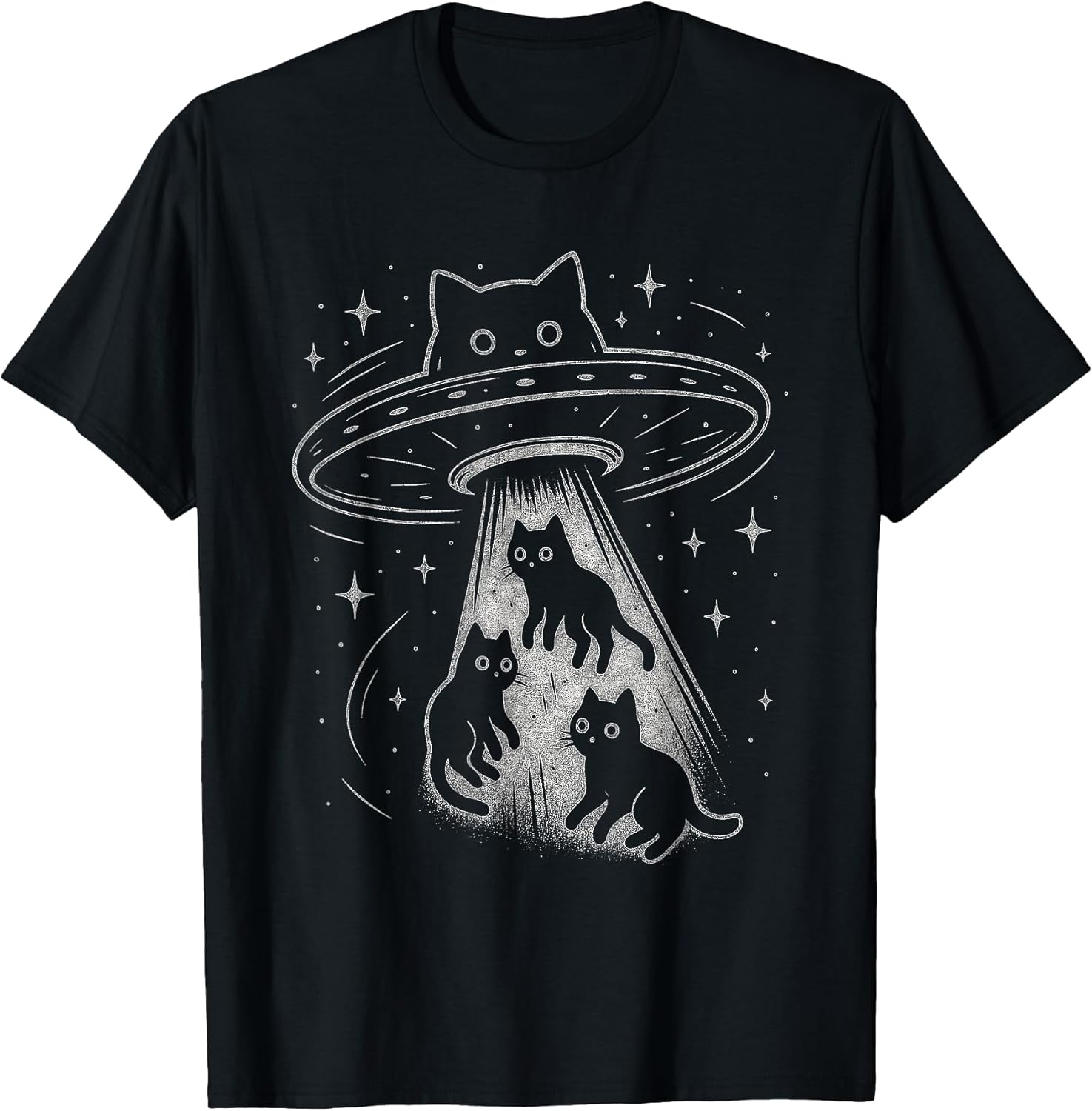 Funny Cat UFO Cute Kitty Space Spaceship Alien - Adult & Kids T-Shirts, Sweatshirts & Hoodies apparel design preview 1