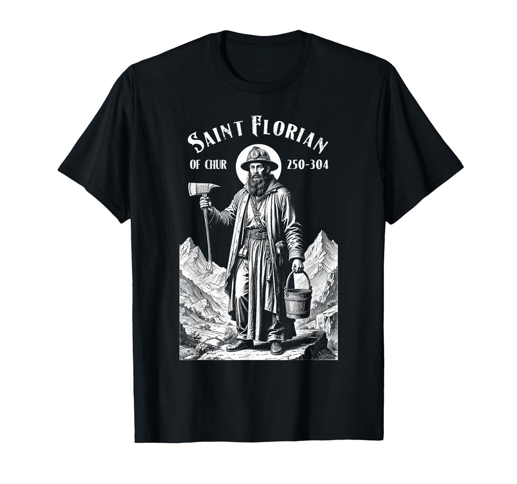 Fireman Fire Fighter Patron Saint T-Shirt - Custom Art Print for Adults - T-Shirt, Sweatshirt, Hoodie