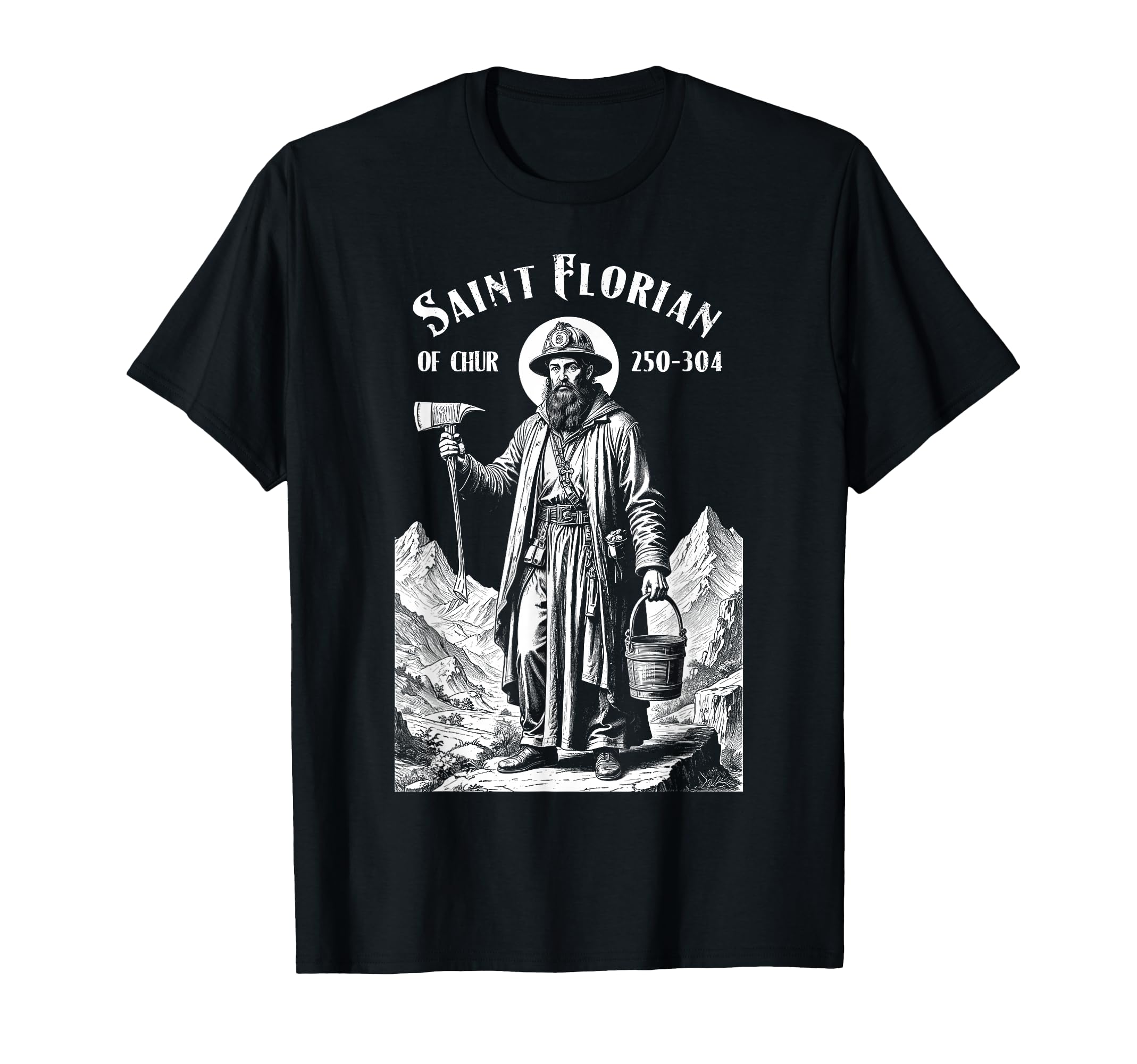 Fireman Fire Fighter Patron Saint T-Shirt - Custom Art Print for Adults - T-Shirt, Sweatshirt, Hoodie