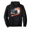 American Flag Trucker Dad Big Rig Hoodie - Graphic Print for Adults - T-Shirt, Sweatshirt, Hoodie