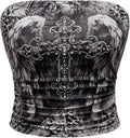Women's Strapless Rhinestone Cross Print Goth Punk - Adult & Kids T-Shirts, Sweatshirts & Hoodies apparel design preview 1