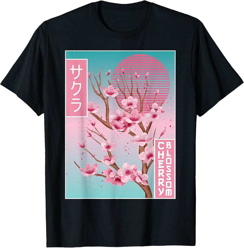 Cherry Blossom Japanese Sakura Vaporwave Aesthetic - Adult & Kids T-Shirts, Sweatshirts & Hoodies apparel design preview 1
