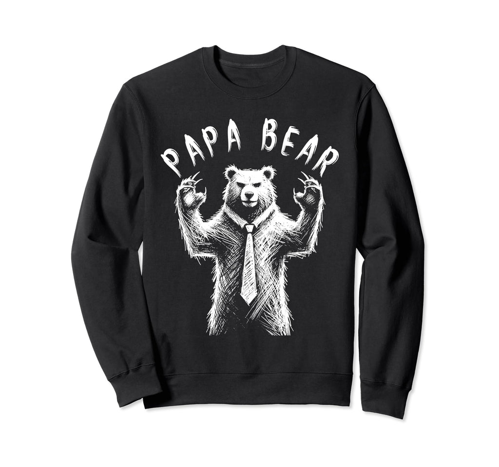 Funny Papa Bear Drawing Fathers Sweatshirt - Custom Art Print for Adults - T-Shirt, Sweatshirt, Hoodie
