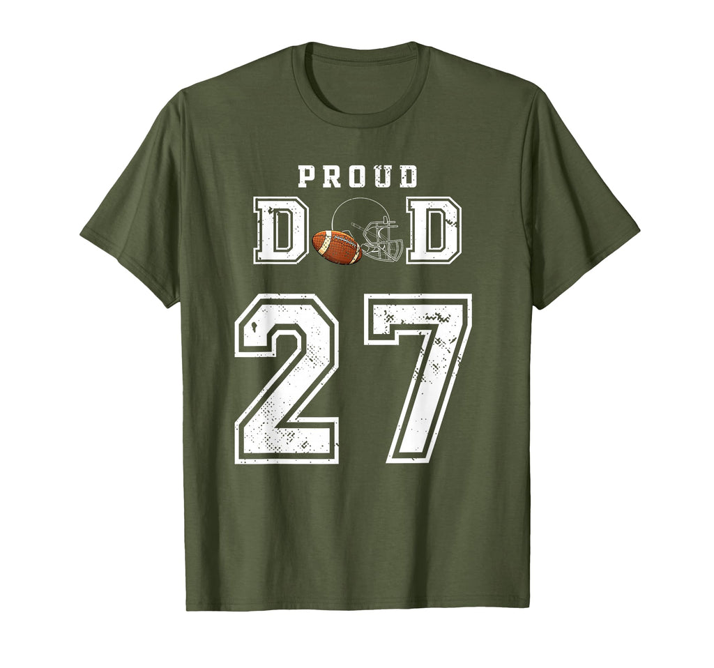Custom Proud Football Dad Number 27 T-Shirt - Streetwear Style for Adults - T-Shirt, Sweatshirt, Hoodie