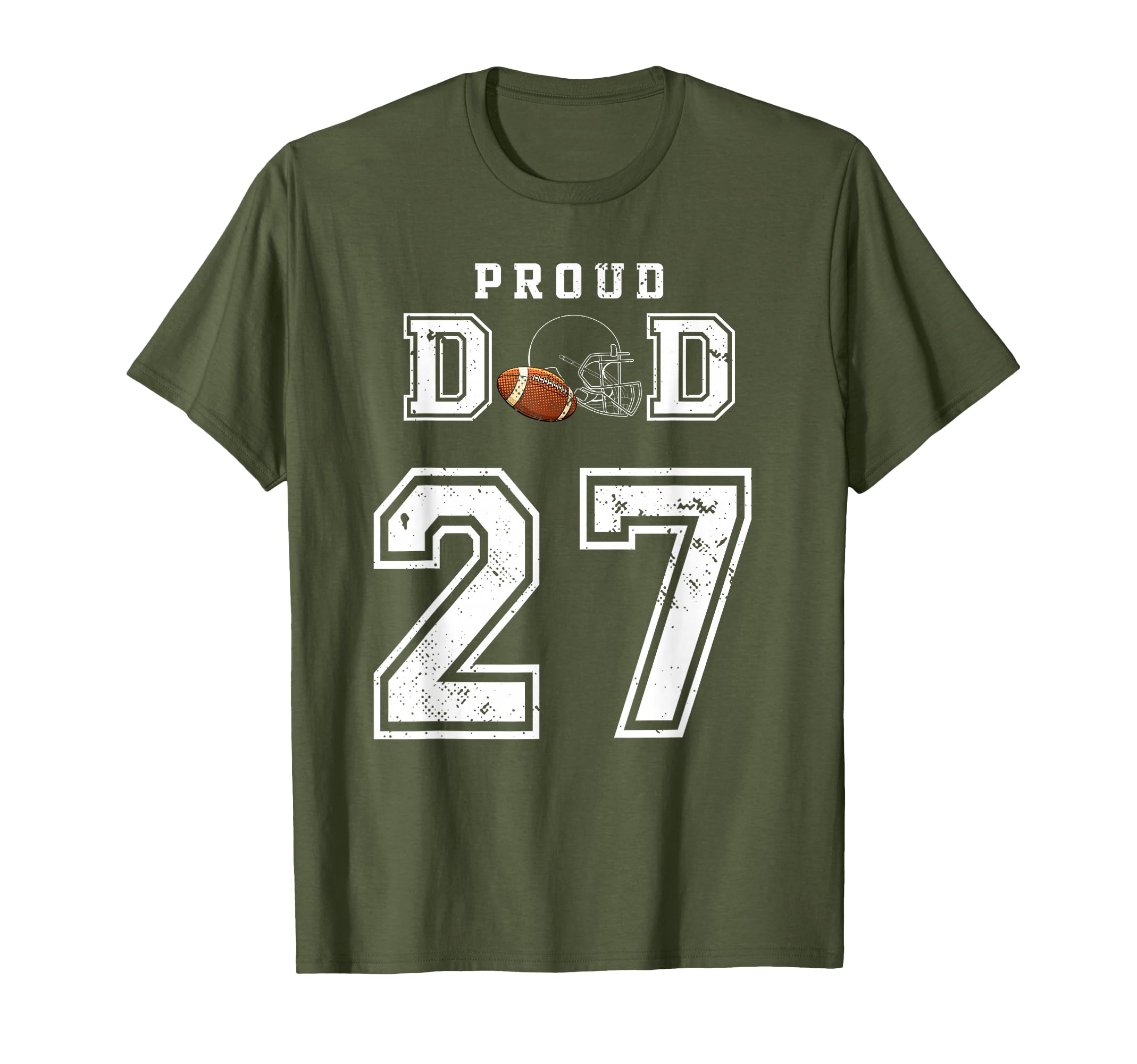 Custom Proud Football Dad Number 27 T-Shirt - Streetwear Style for Adults - T-Shirt, Sweatshirt, Hoodie
