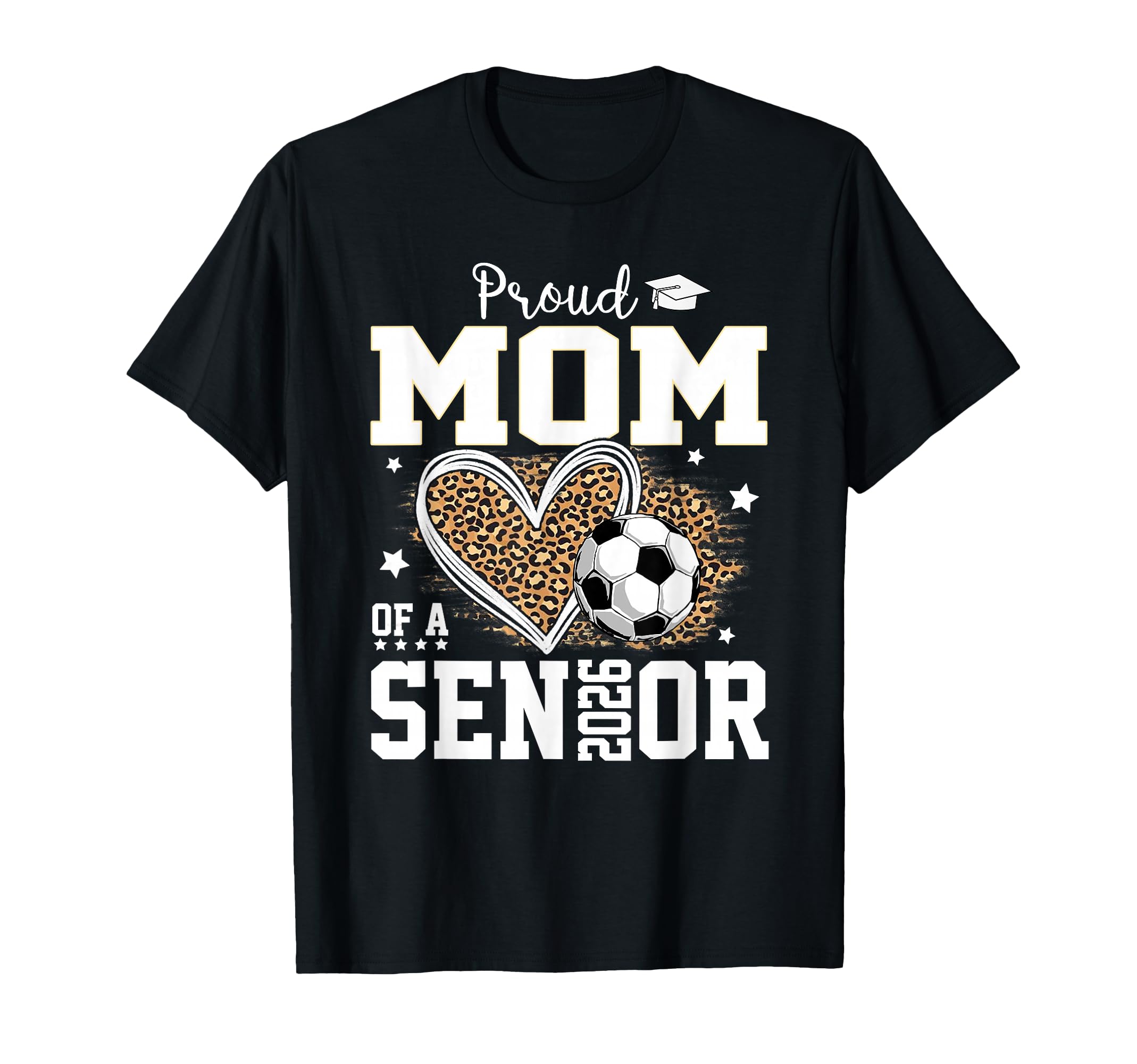 Proud Mom Senior 2026 Leopard Soccer T-Shirt - Novelty Apparel for Adults - T-Shirt, Sweatshirt, Hoodie