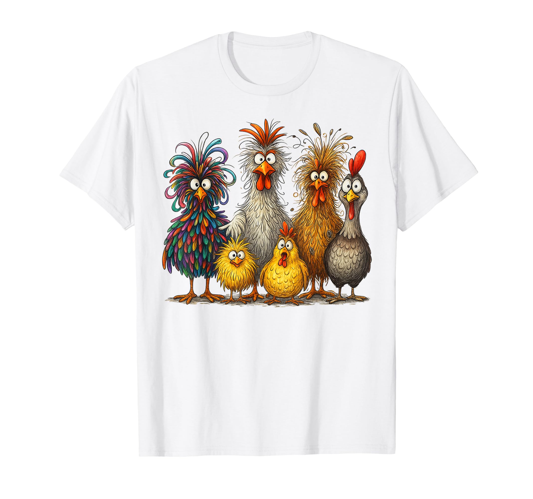 Eagerlys Colorful Funny Chicken T-Shirt - Casual Everyday Wear for Adults - T-Shirt, Sweatshirt, Hoodie