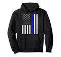 Thin Blue Line Police Flag American Hoodie - Novelty Apparel Unisex - T-Shirt, Sweatshirt, Hoodie