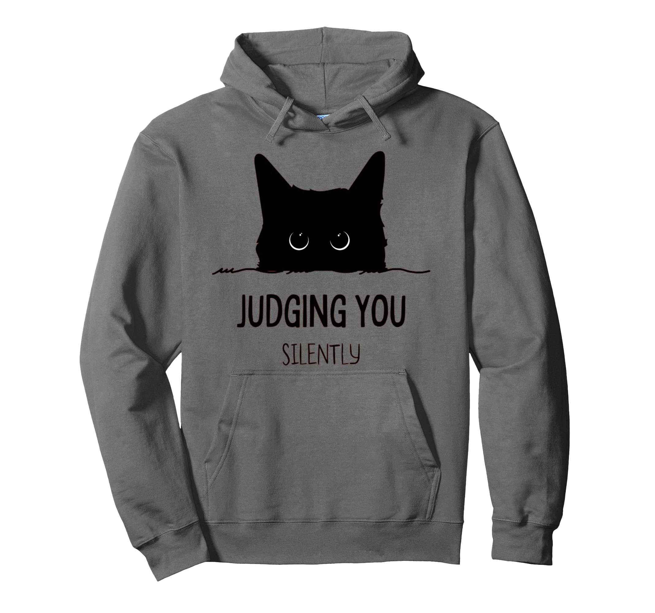Cat Judging You Silently Funny Black Cat Hoodie - Unique Graphic Unisex - T-Shirt, Sweatshirt, Hoodie