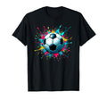 Colorful Splash Art Soccer Football T-Shirt - Unique Graphic for Adults - T-Shirt, Sweatshirt, Hoodie