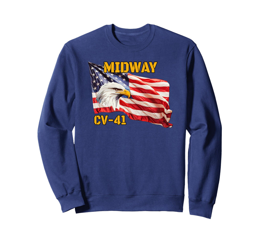 Warship Uss Midway Aircraft Carrier Sweatshirt - Trendy Graphic for Adults - T-Shirt, Sweatshirt, Hoodie