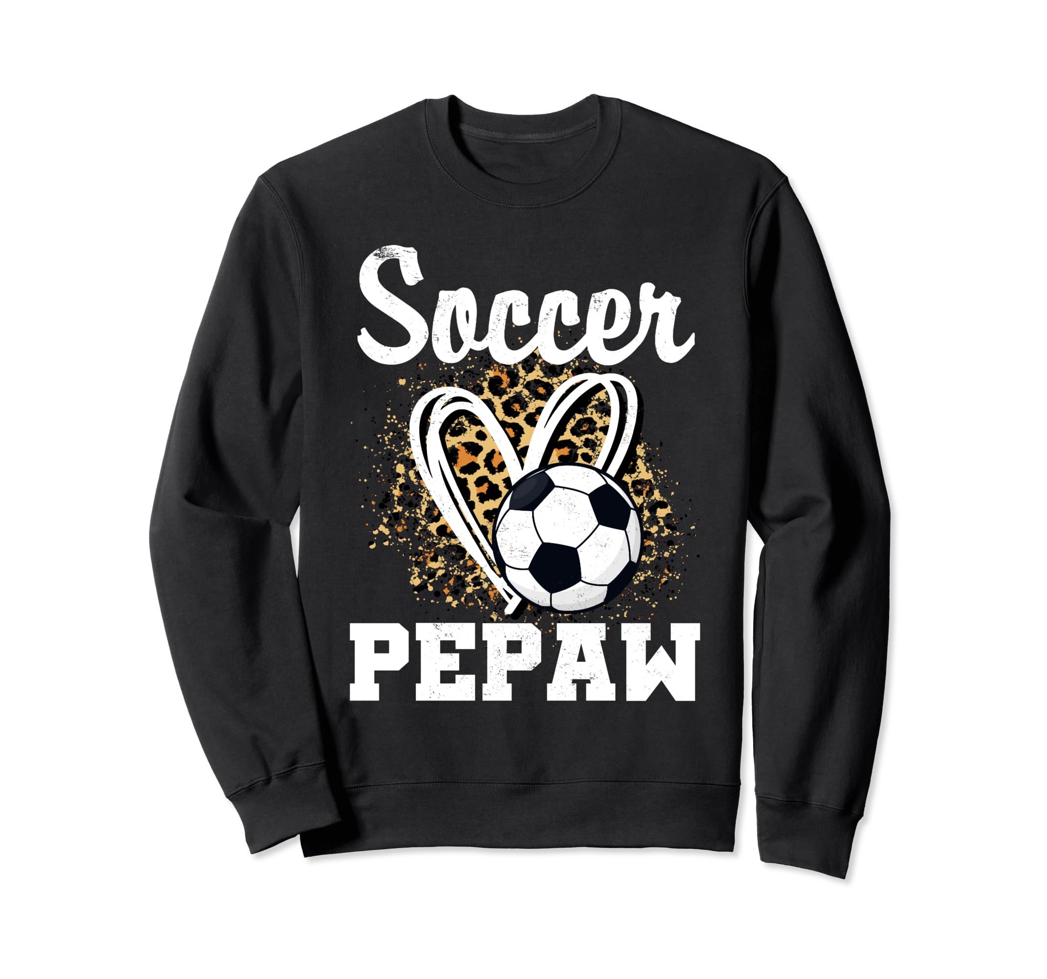 Soccer Pepaw Leopard Heart Matching Sweatshirt - Graphic Print Unisex - T-Shirt, Sweatshirt, Hoodie