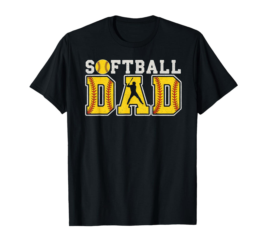 Softball Dad Happy Fathers Day Shirts T-Shirt - Custom Art Print Men Women - T-Shirt, Sweatshirt, Hoodie
