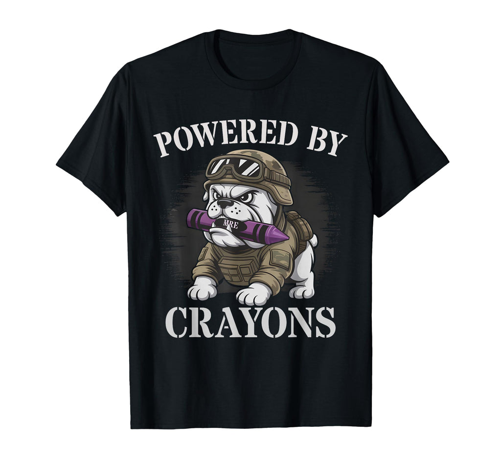 Funny Powered Crayons Family Military T-Shirt - Trendy Graphic for Adults - T-Shirt, Sweatshirt, Hoodie