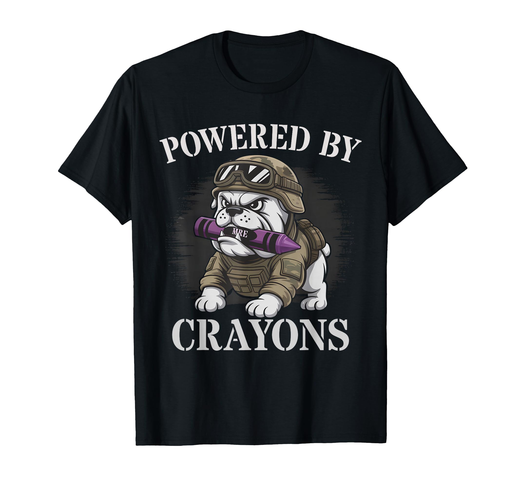 Funny Powered Crayons Family Military T-Shirt - Trendy Graphic for Adults - T-Shirt, Sweatshirt, Hoodie