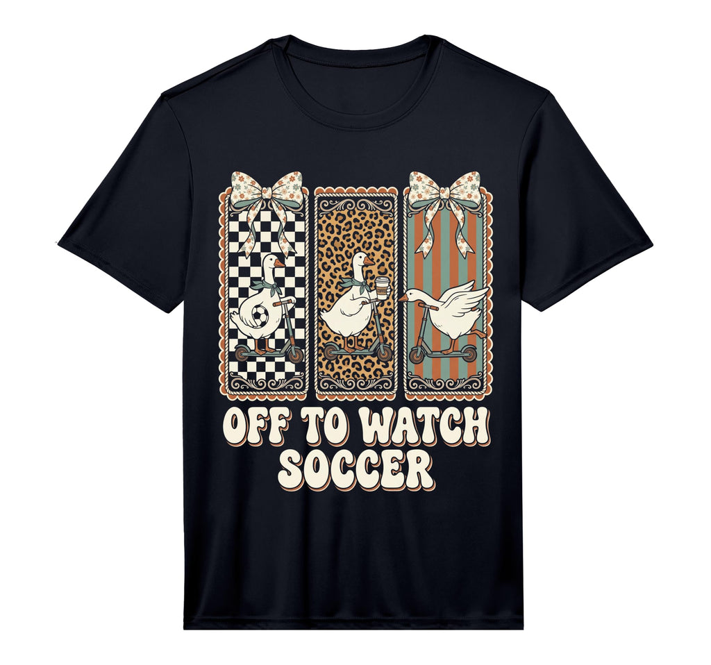 Off To Watch Soccer Silly Goose Funny T-Shirt - Minimalist Print Men Women - T-Shirt, Sweatshirt, Hoodie