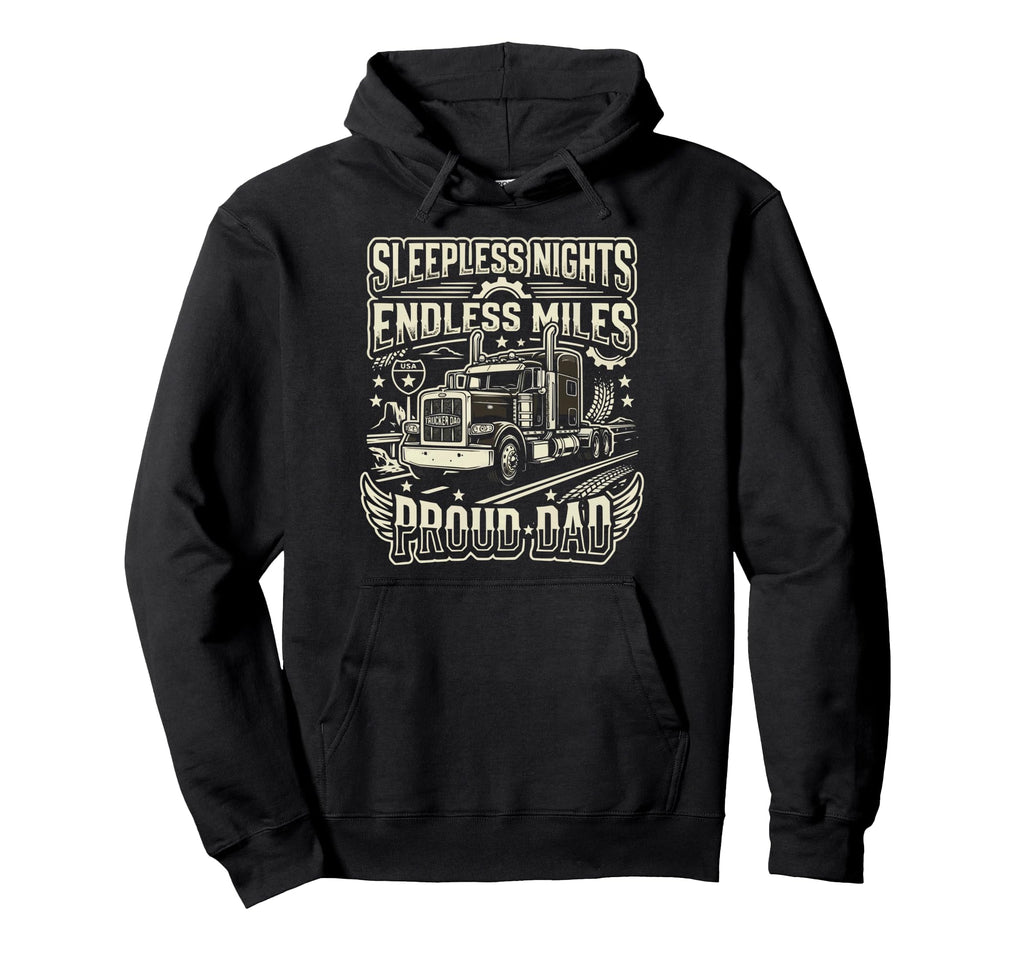 Truck Driver Dad Trucker Daddy Truck Hoodie - Aesthetic Graphic Unisex - T-Shirt, Sweatshirt, Hoodie