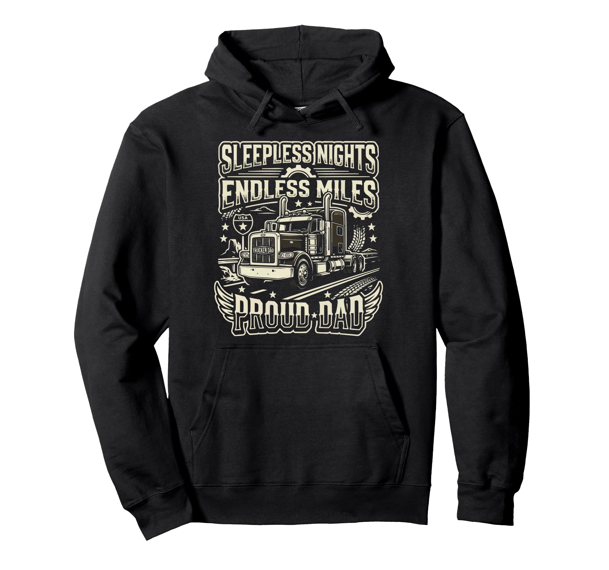 Truck Driver Dad Trucker Daddy Truck Hoodie - Aesthetic Graphic Unisex - T-Shirt, Sweatshirt, Hoodie
