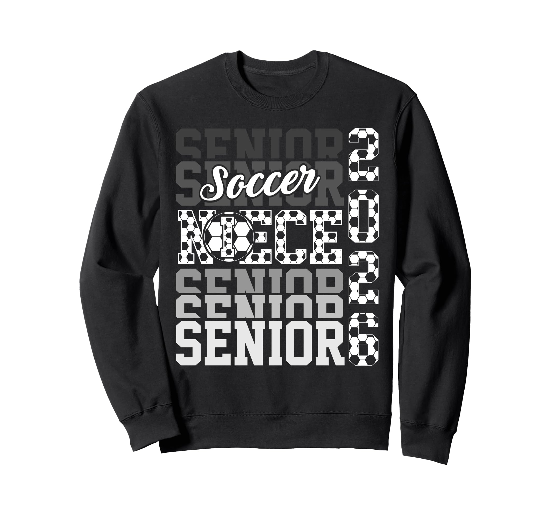 2026 Soccer Senior Niece Graduation Sweatshirt - Graphic Print for Adults - T-Shirt, Sweatshirt, Hoodie
