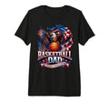 Patriotic Usa Basketball Dad Tri Blend T-Shirt - Fun Novelty Design Unisex - T-Shirt, Sweatshirt, Hoodie