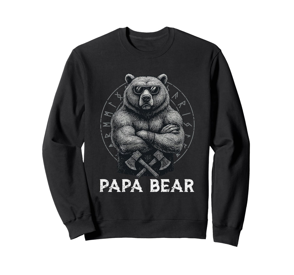 Papa Bear Viking Bear Warrior Odin Sweatshirt - Novelty Apparel Unisex - T-Shirt, Sweatshirt, Hoodie