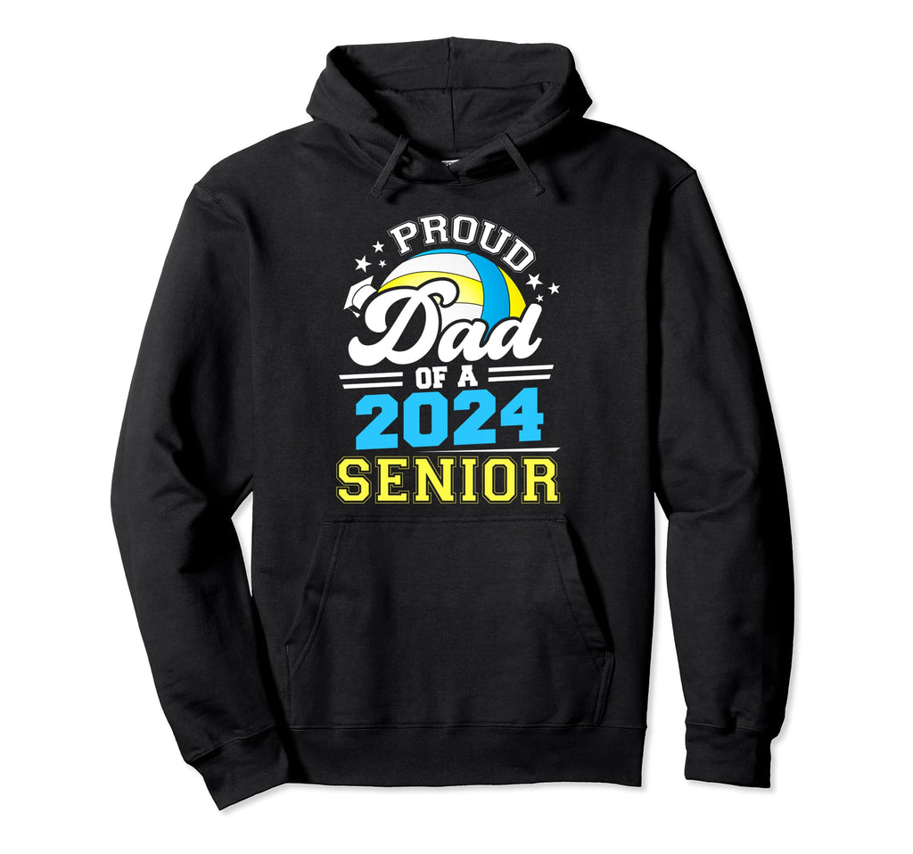 Proud Dad 2024 Senior Volleyball Graduate Hoodie - Minimalist Print Unisex - T-Shirt, Sweatshirt, Hoodie