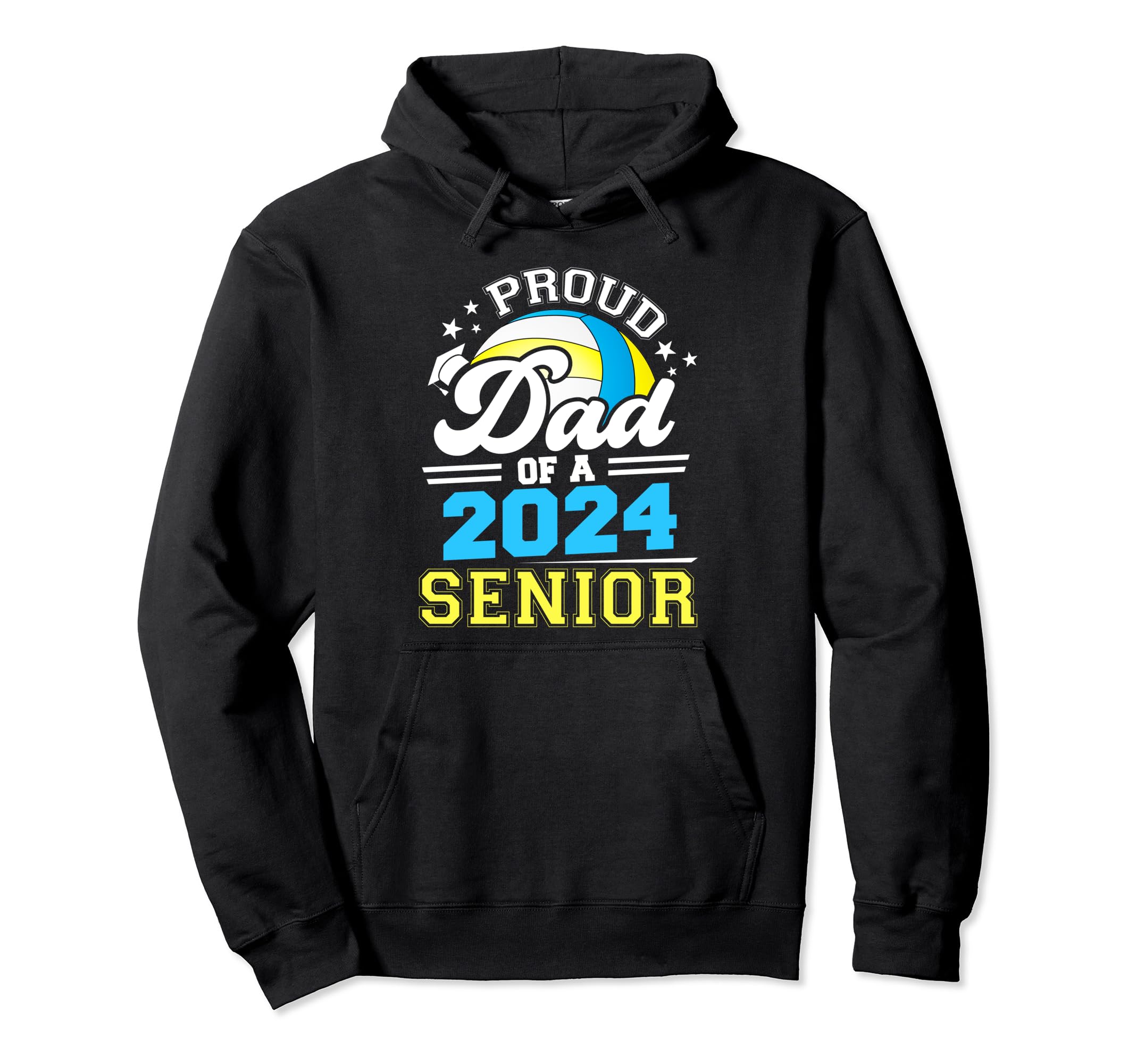 Proud Dad 2024 Senior Volleyball Graduate Hoodie - Minimalist Print Unisex - T-Shirt, Sweatshirt, Hoodie