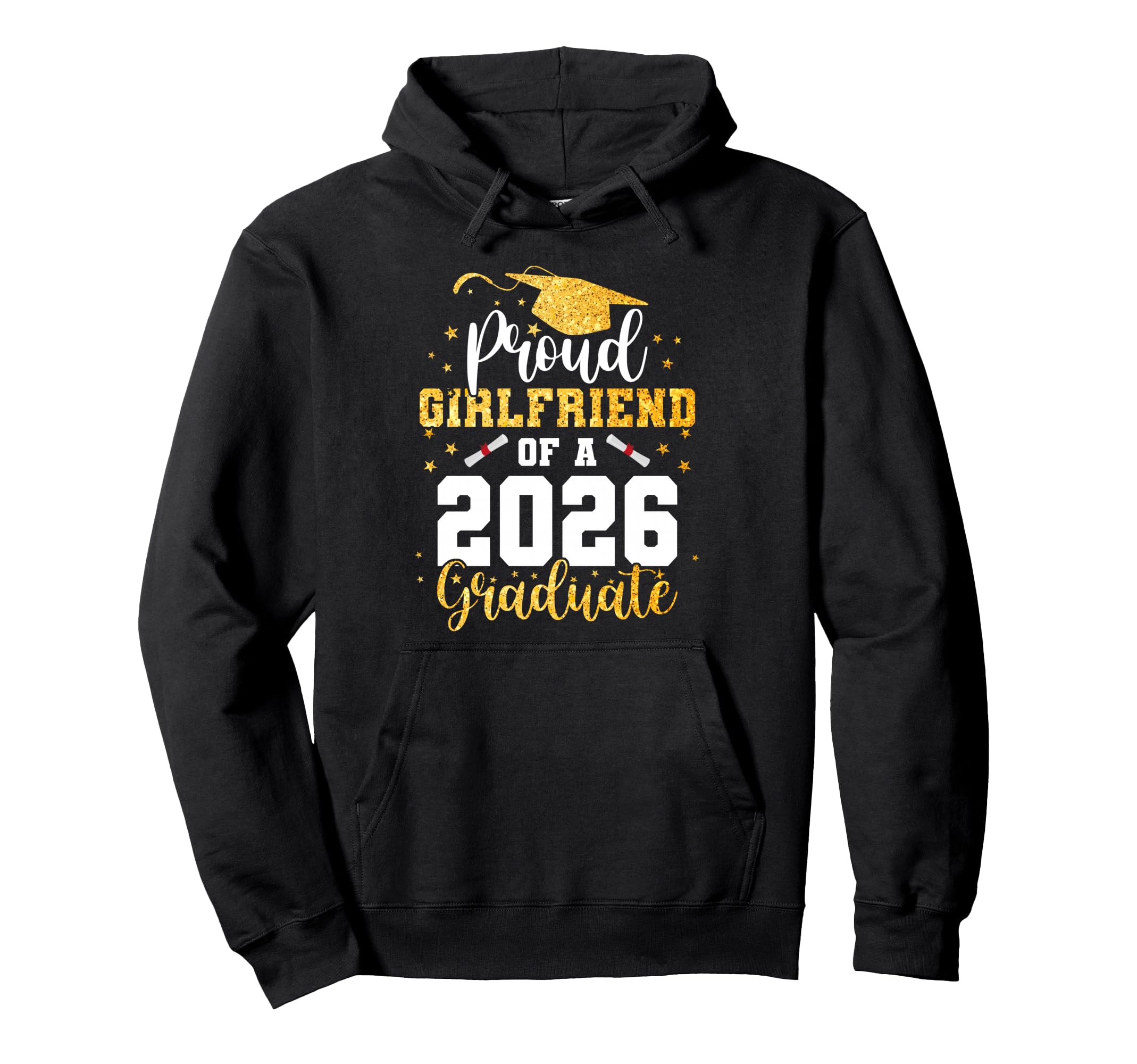 Proud Girlfriend Class 2026 Graduate Hoodie - Aesthetic Graphic Unisex - T-Shirt, Sweatshirt, Hoodie