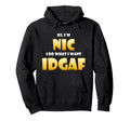 Nic Costume Idgaf Meme Personalized Hoodie - Novelty Apparel Men Women - T-Shirt, Sweatshirt, Hoodie