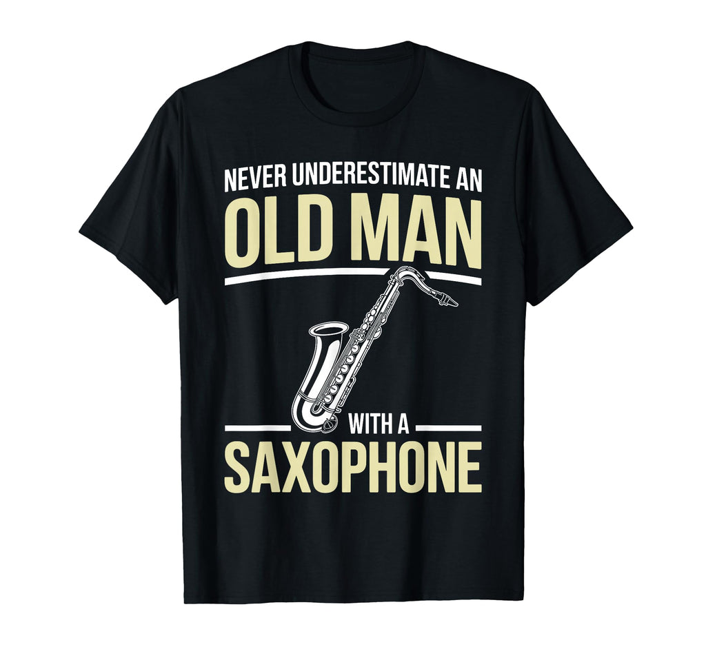 Saxophone Grandpa Jazz Music Saxophone T-Shirt - Novelty Apparel Men Women - T-Shirt, Sweatshirt, Hoodie
