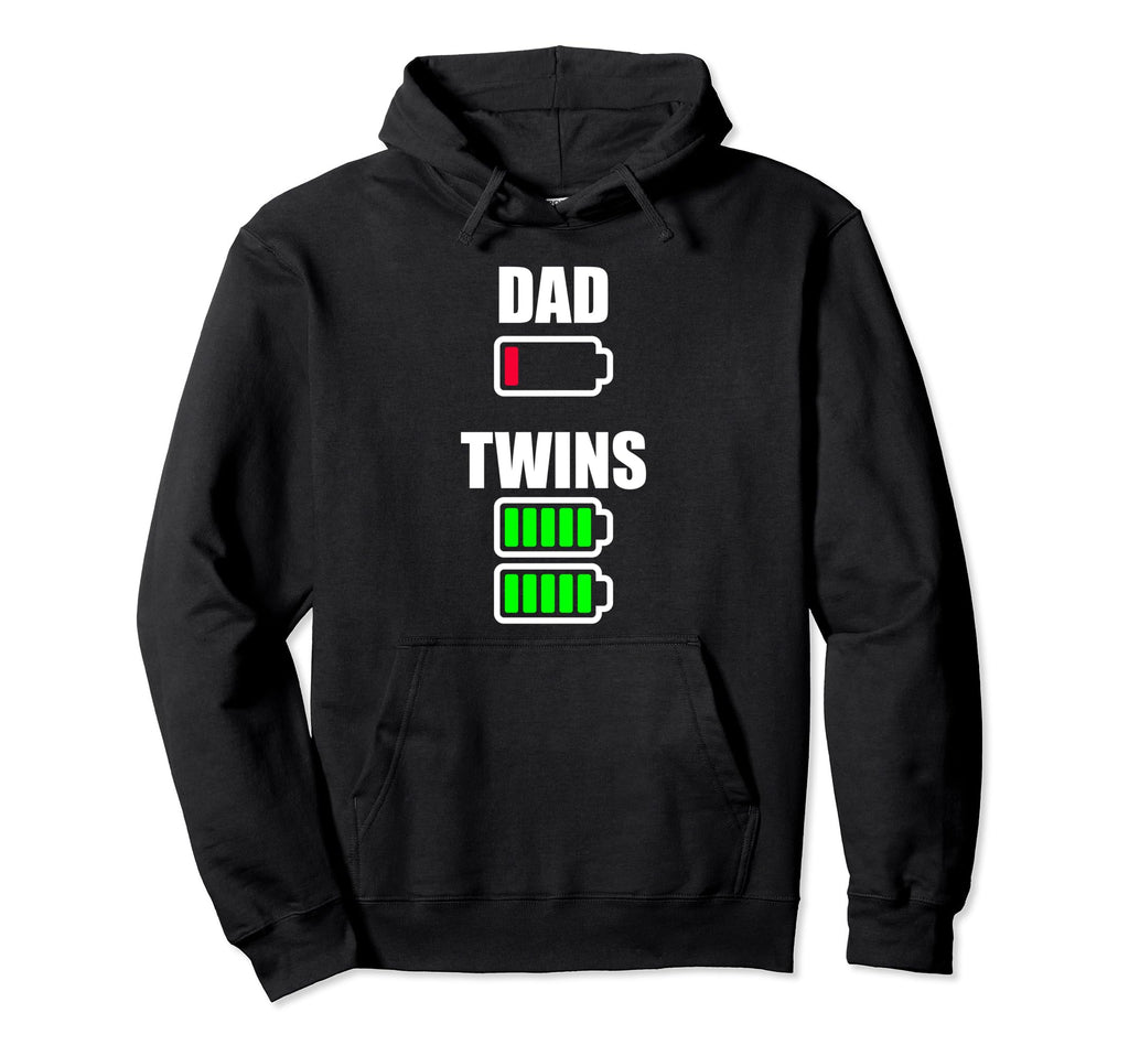 Tired Twin Dad Low Battery Full Hoodie - Aesthetic Graphic for Adults - T-Shirt, Sweatshirt, Hoodie
