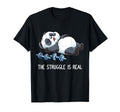 Panda Struggle Is Real Weightlifting T-Shirt - Minimalist Print Men Women - T-Shirt, Sweatshirt, Hoodie